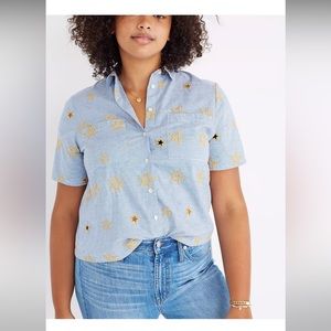 Madewell Star Embroidered Striped Shirt